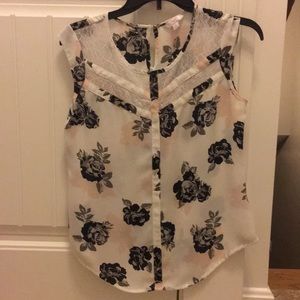Floral and lace blouse